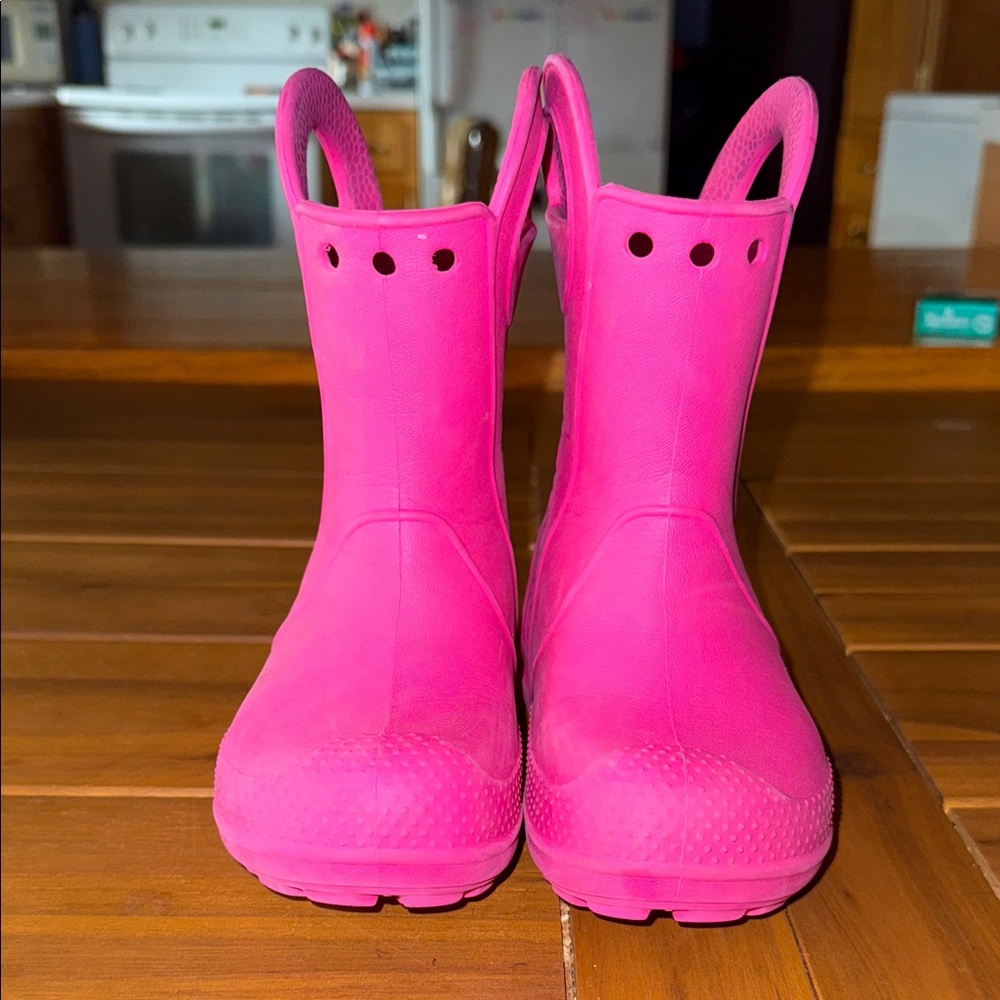 CROCS Kids Fuchsia Rain Boots